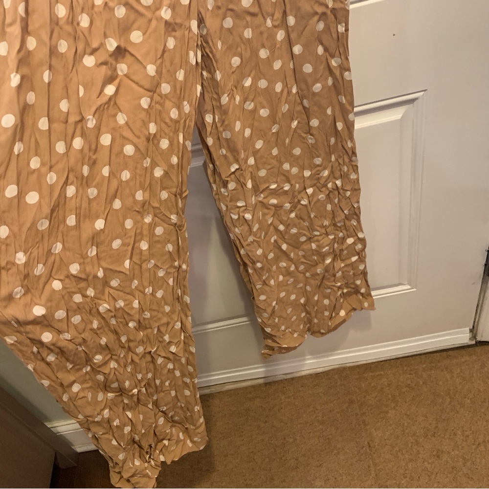 Tularosa Latte Tan White Polka Dot Maxi Marley Pant Viscose Trousers M $148.00 - Picture 14 of 14